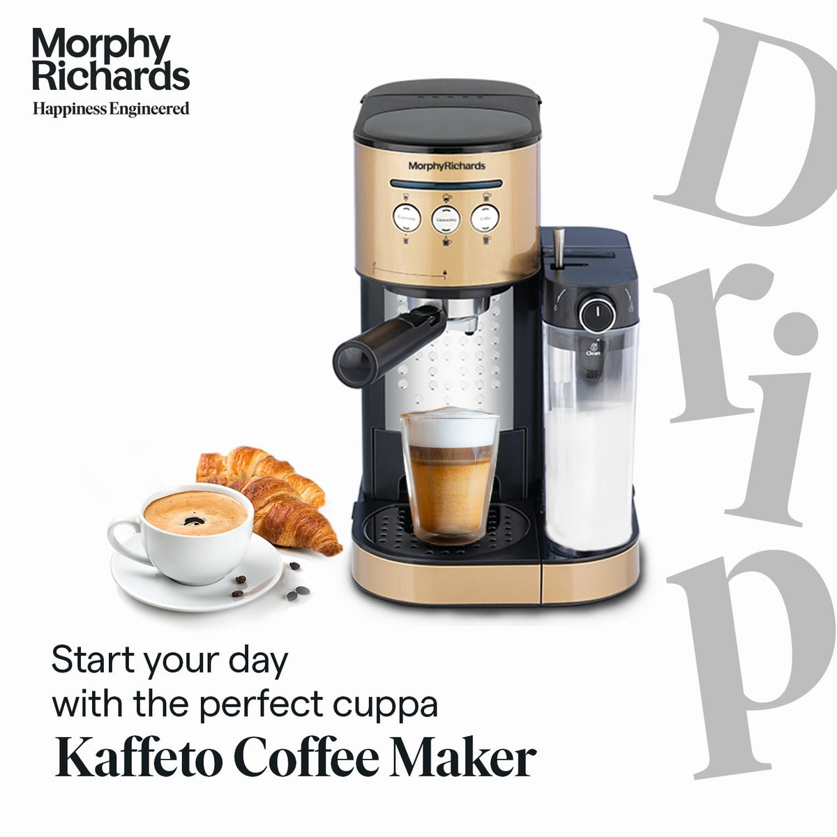 Morphy Richards Kaffeto 1350 W Milk Frother and Coffee Maker