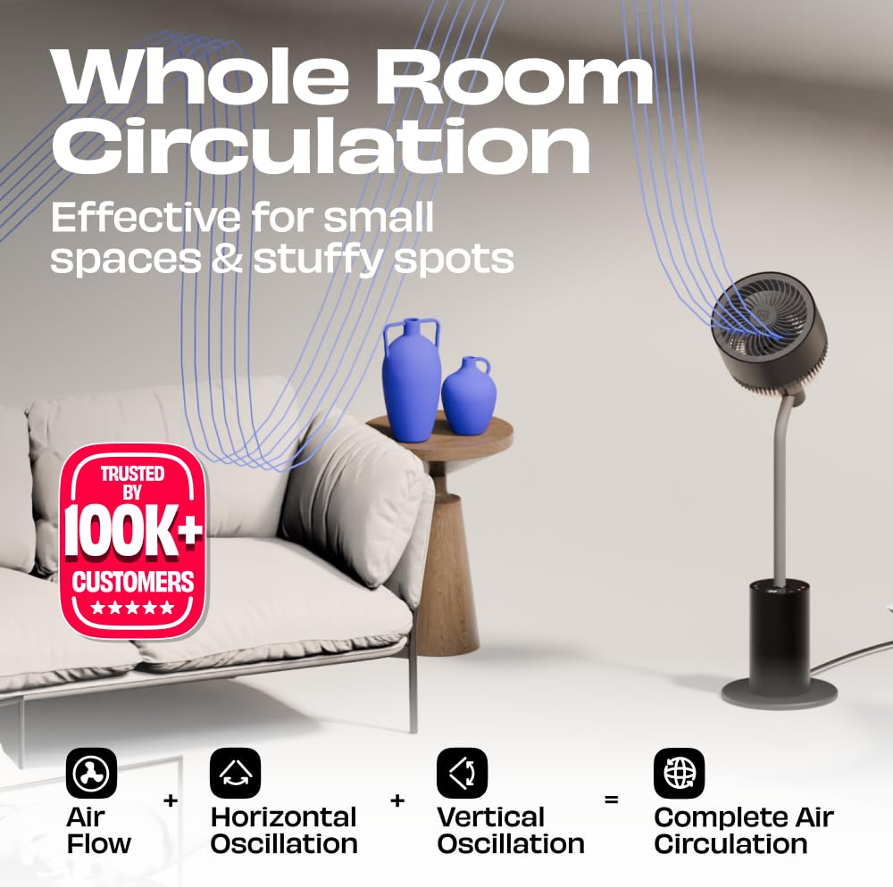 NUUK HALO v2 3D Air Circulation Tower Fan with Mood Lamp