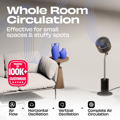 NUUK HALO v2 3D Air Circulation Tower Fan with Mood Lamp