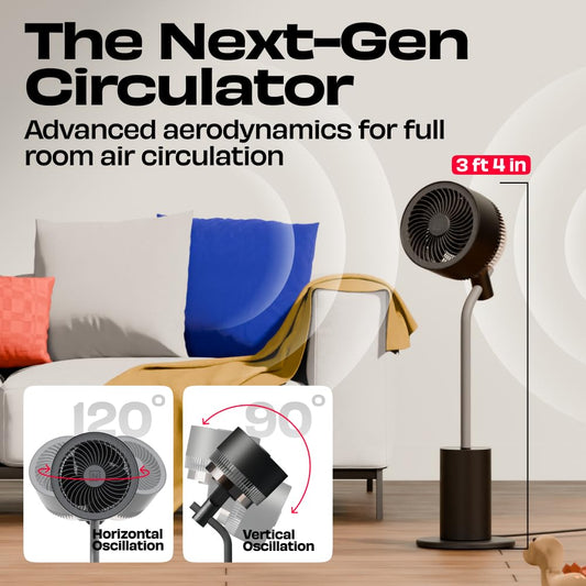 NUUK HALO v2 3D Air Circulation Tower Fan with Mood Lamp