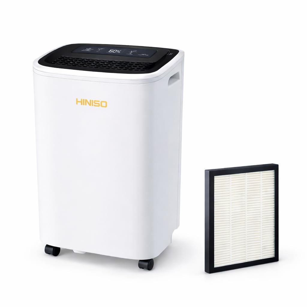 HINISO 10L Smart Compressor Dehumidifier with HEPA 13 Air Purifier Filter Combo for Up to 2000 Sq.ft | WiFi App Control