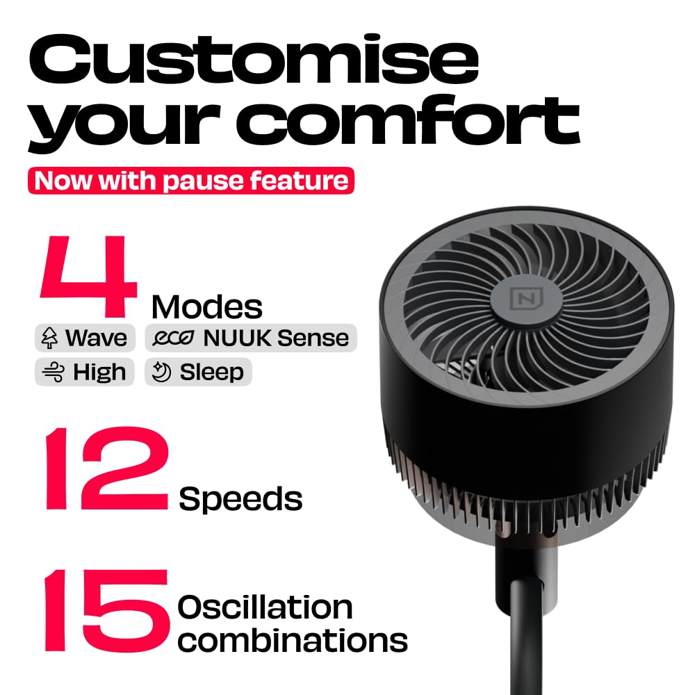 NUUK HALO v2 3D Air Circulation Tower Fan with Mood Lamp