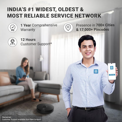 Eureka Forbes LVAC Voice Nuo Robotic Automatic Vacuum Cleaner | Dry Vacuuming & Wet Mopping