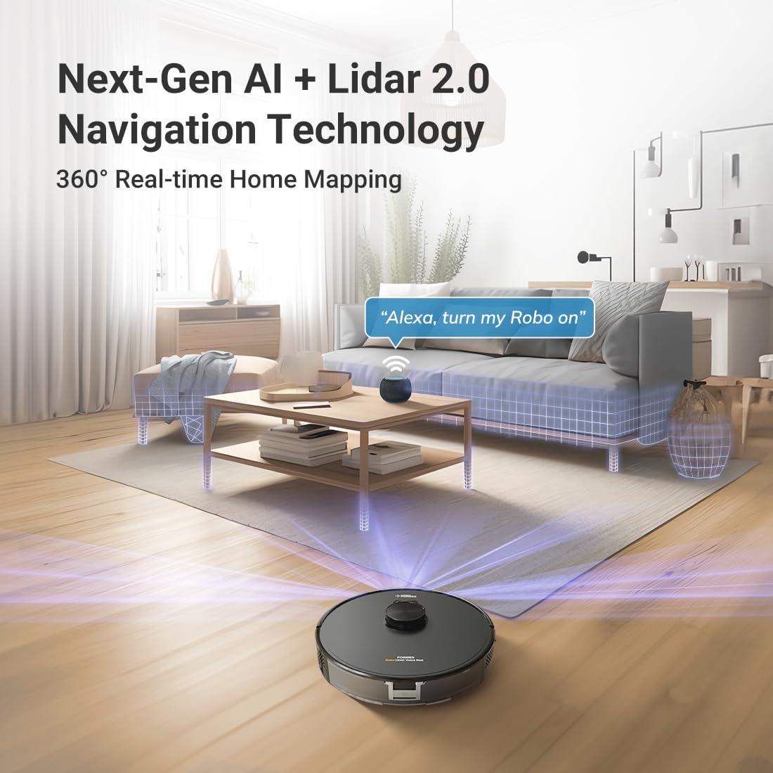 Eureka Forbes LVAC Voice Nuo Robotic Automatic Vacuum Cleaner | Dry Vacuuming & Wet Mopping