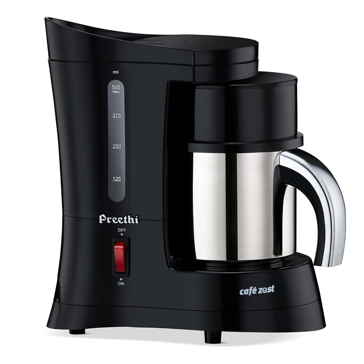 Preethi Cafe Zest Drip Coffee Maker| 450W Coffee Machine for Home | 500ml