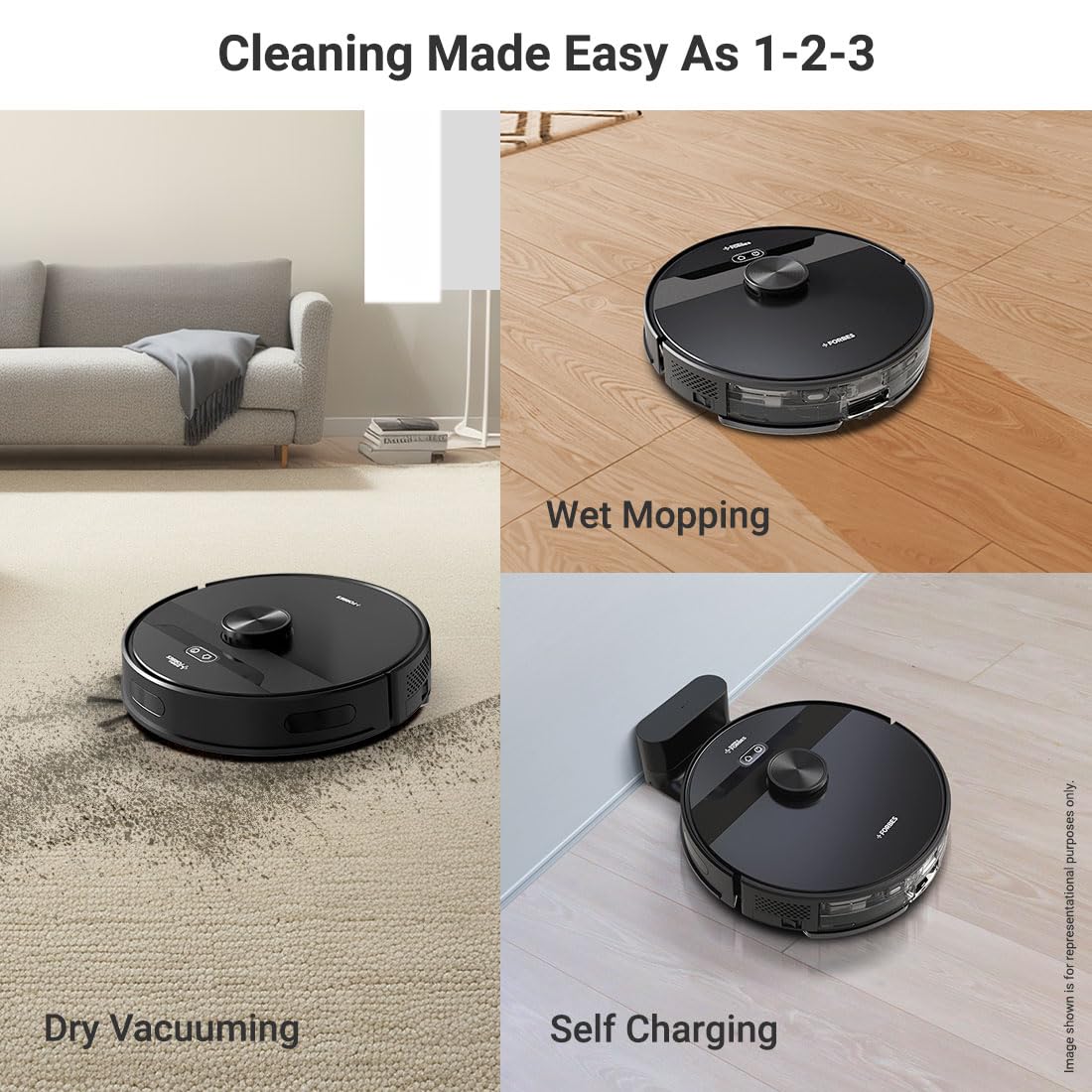 Eureka Forbes SmartClean Nuo, 5000Pa HyperSuction Robotic Vacuum Cleaner with LiDAR 3.0 Navigation & Home Mapping | Wet Mopping