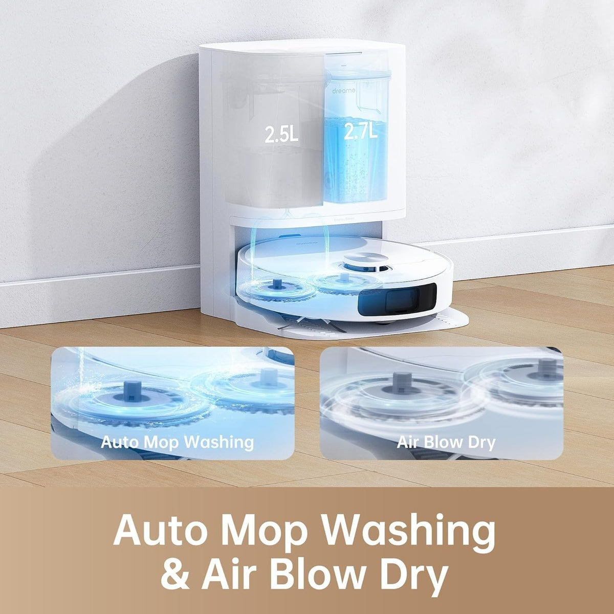 DREAME L10 Prime Robot Vacuum and Mop, Self-Cleaning Dual Mop Pads with Auto Drying