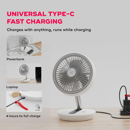 NUUK Folde Personal Rechargeable Fan For Travel|Folds 180° & Fits In Any Bag