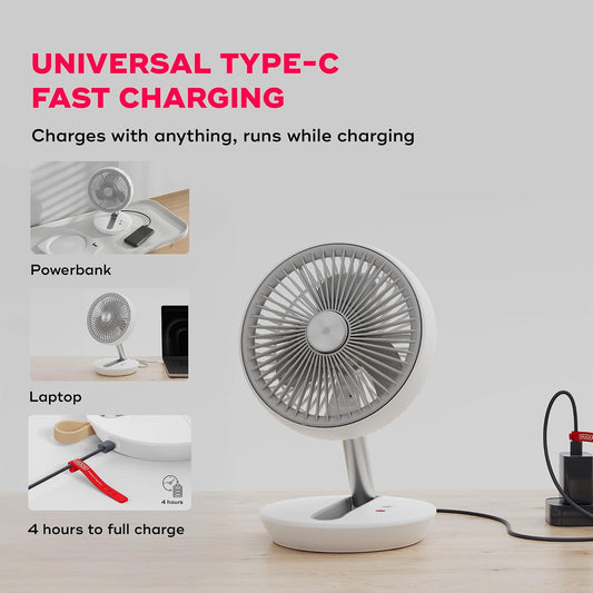 NUUK Folde Personal Rechargeable Fan For Travel|Folds 180° & Fits In Any Bag