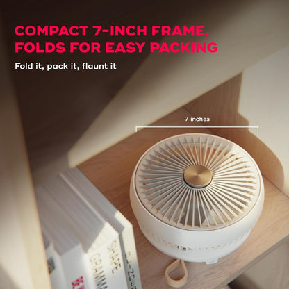 NUUK Folde Personal Rechargeable Fan For Travel|Folds 180° & Fits In Any Bag