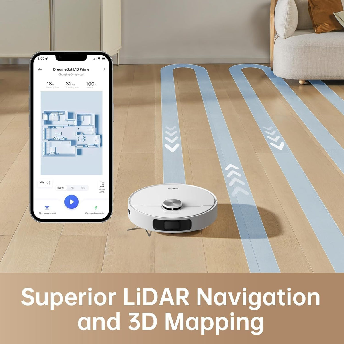 DREAME L10 Prime Robot Vacuum and Mop, Self-Cleaning Dual Mop Pads with Auto Drying