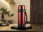 Revalux 2000ML Vacuum Insulated Stainless Steel Flask & Thermo Bottle with Protective Cage & Carry Handle (Red)